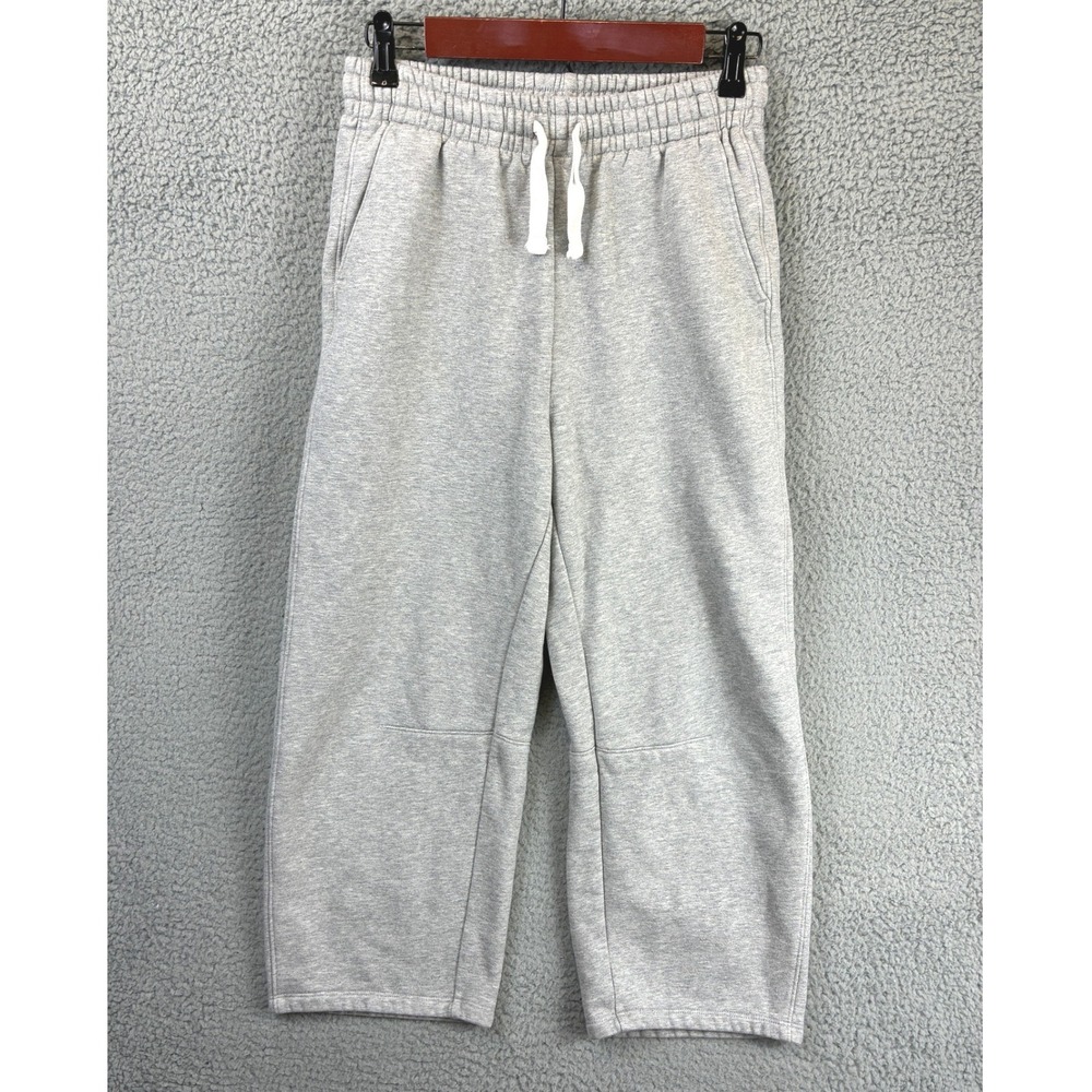 Everlane Wide Leg Sweatpants Womens S Heather Gray Organic Cotton Cropped Cozy